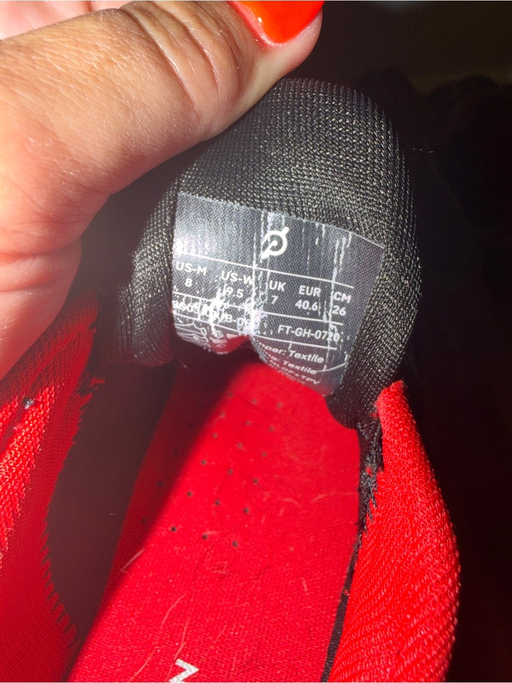 Peloton Red and Black Men's Athletic Shoes